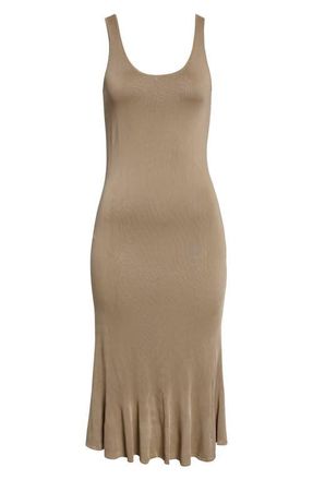 Toteme Fluted Hem Midi Dress in Desert at Nordstrom, Size X-Small