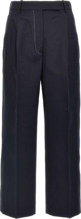 Thom Browne Womens High Waisted Double Pleat Trou - Black Wool - Size EU 46 (Womens)