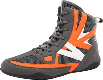 Generic Mens Womens Boxing Boots, Adult Kids Boxing Footwear Anti-Skid Boxing Training Shoes Breathable Indoor Sparring Trainers,Gray,4 UK