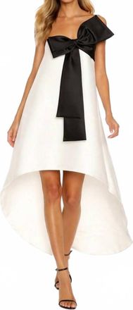 Sachin & Babi Lura Dress Bow High-Low Dress In White/ Black