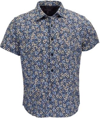 Lords of Harlech Floral Field Mens Knit Shirt in Floral Field Black at Nordstrom, Size Xx-Large