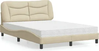 vidaXL Vidaxl - Cama Con Colch&oacute;n Tela Color Crema 120x200 Cm