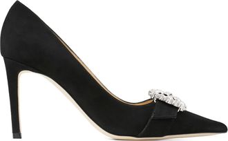 Jimmy Choo London 85 mm Cheri pumps met kristallen gesp - Zwart