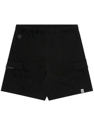 Aape By A Bathing Ape logo-appliquéd track shorts - Black