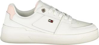 Tommy Hilfiger Witte Vetersneakers met Contrastdetail - Dames - Sneakers - Wit - 41 EU - Leer - Schoenen