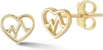 Ember Fine Jewelry Heart Stud Earrings in Gold at Nordstrom Rack