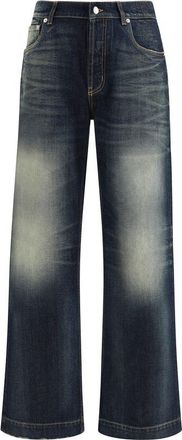 Alexander McQueen Alexander Mcqueen Mens Denim Jeans Wide Leg - Dark Blue Cotton - Size EU 48 (Mens)