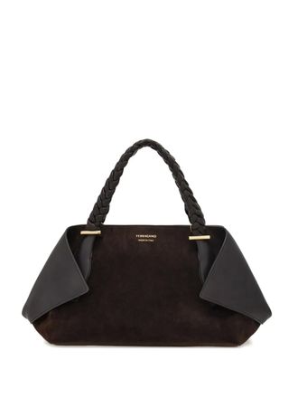 Ferragamo medium Folded shoulder bag - women - Calf Suede/Leather - One Size - Brown