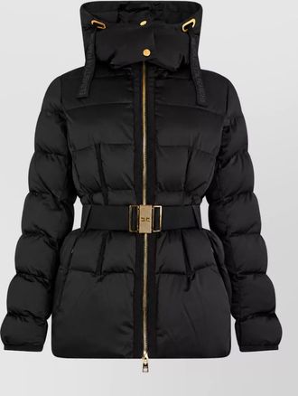 Elisabetta Franchi quilted belted hooded puffer coat