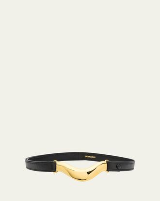 D&eacute;hanche Brancusi Metal Leather Belt