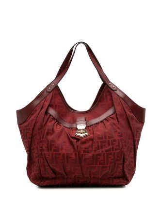 Fendi 2010-2025 Large Zucca Canvas Chef tote bag - women - Canvas/Calf Leather - One Size - Red