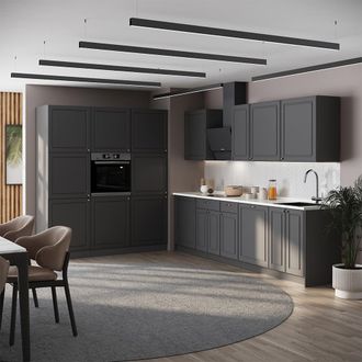 Vicco Mueble De Cocina Fame-line, Antracita-oro Landhaus/antracita, 460 Cm, Et Antracita, Vicco