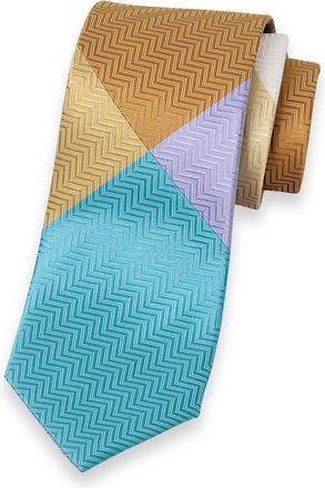 Paul Fredrick Patchwork Woven Silk Tie