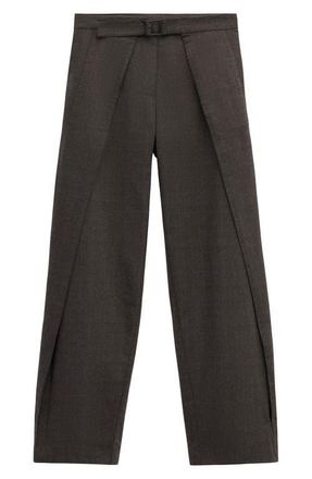 Mango Belted Pleated Pants in Brown at Nordstrom, Size 6