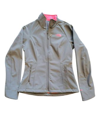 The North Face Womens Apex Bionic 2 Jacket In Asphalt Grey/atomic Pink