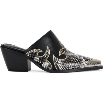 Azalea Wang Cecily Block Mule in Black at Nordstrom, Size 8.5