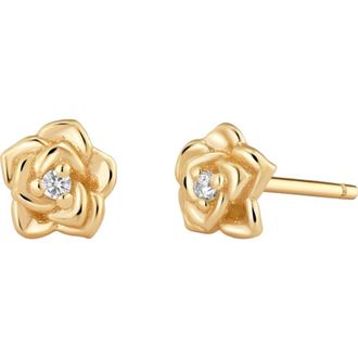 Made by Mary CZ Birth Flower Stud Earrings in June - Gold Vermeil at Nordstrom
