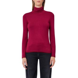 Liu Jo Dolcevita con profili lurex - - Knitwear - Donna - Rosso - XS