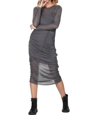 N&Uuml; Denmark Mesh Dress In Dark Grey