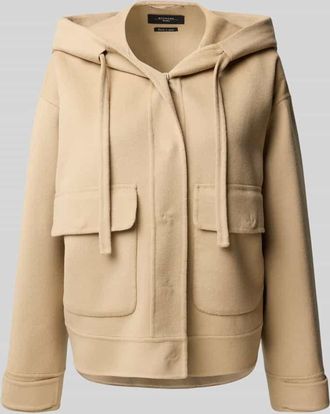 Max Mara Regular Fit Jacke mit Kapuze aus Woll-Mix Modell GARY in Camel, Größe 34