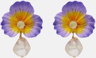 Jennifer Behr Embellished floral drop earrings