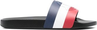 Moncler Black Slip On Slides