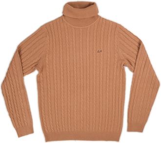 Sun 68 Beige Turtle Neck Sweatshirt Hoodie - Heren - Coltruien - Beige - XL - Truien & Vesten