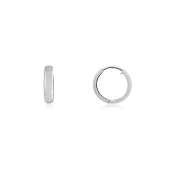 The Lovery Gold Huggie Hoop Earrings 12x2 millimeters White Gold