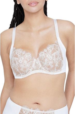 Skarlett Blue Entice Lace Full Coverage Underwire Bra in White/nylon at Nordstrom, Size 40Ddd