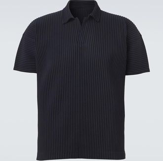 Homme Pliss&eacute; Issey Miyake Homme Pliss&eacute; Issey Miyake Basics pleated polo shirt