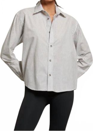 perfectwhitetee James Striped Button Down Shirt In White/ Blue