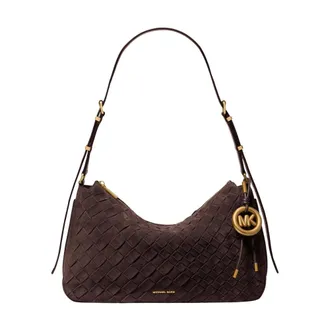 Michael Kors Tassen, Dames, Bruin, ONE Size, Su&egrave;de, Nolita Medium Handgeweven Su&egrave;de Schoudertas