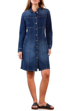Wash Lab Denim I Love Denim Long Sleeve Dress in Soft Blue at Nordstrom, Size X-Small