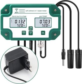 OEM Probador De Calidad Del Agua 6 En 1 Con Wifi, Monitor Multipar&aacute;metro, Medidor Digital De Ph, S&oacute;lidos Disueltos Totales, Ce, Sg, Sal Y Temperatura Para