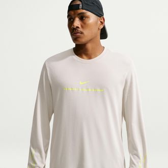 Nike Mens Dri-FIT Long-Sleeve Running T-Shirt in Grey | IX5445-072