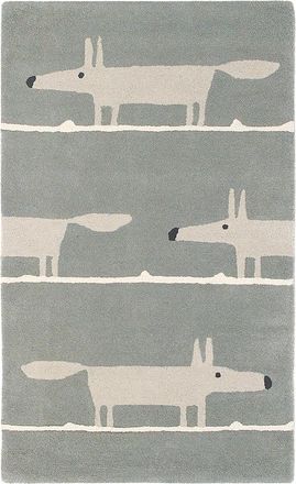 Scion Designer Teppich Mr. Fox Silver - handgetuftet, aus 100% reiner Schurwolle