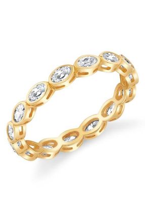 Crislu Oval Cut Cubic Zirconia Eternity Band in 18Kt Yellow Gold /Clear Stone at Nordstrom, Size 9