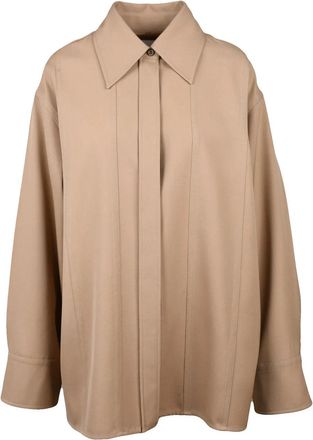 Jil Sander Wool Oversize Shirt - Beige