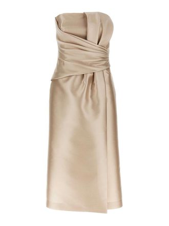 Alberta Ferretti Mikado Longuette Dress