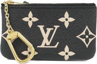 Louis Vuitton Beige Black Leather Coin Purse/Coin Case (Pre-Owned)