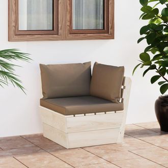 vidaXL Sof&aacute; De Esquina De Palets De Jard&iacute;n Cojines Abeto Impregnado Vidaxl
