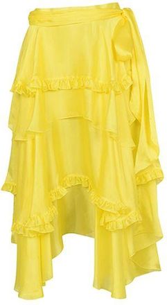 Alexandre Vauthier Yellow Ruffled Asymmetric Skirt Size S