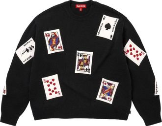 SUPREME FW25 Beaded Cards Sweater Black SUP-FW25-148-BLK