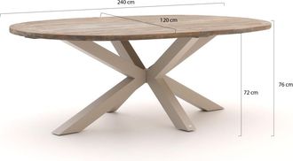Rough Country Rustic Furniture ROUGH-Y Ellips dining tuintafel 240x120cm