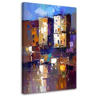 Feeby Cuadro Sobre Lienzo Edificios Abstractos De Colores 70x100