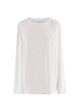 Norma Kamali SPF Boyfriend Long Sleeve Crew Top Size S