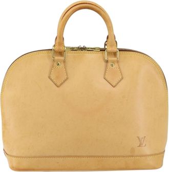 Louis Vuitton Alma Handbag Nomade Leather Beige Leather Handbag (Pre-Owned)