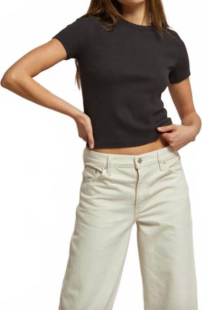 perfectwhitetee Katz Ribbed Baby Tee In True Black