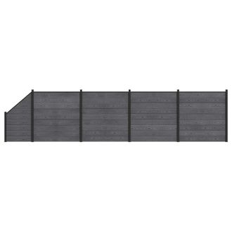 vidaXL Panel De Valla 5 Pcs Wpc Y Aluminio Gris Vidaxl