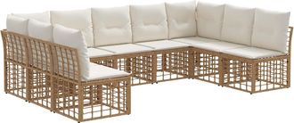 vidaXL Conjunto De Sof&aacute;s De Exterior Natural Poli&eacute;ster Vidaxl